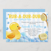 Rubber Duck Baby shower Uitnodiging (Voorkant / Achterkant)