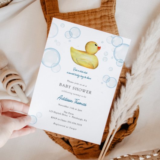 Rubber Duck Baby shower-uitnodiging Kaart
