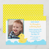 Rubber Duck Birthday Invitations Kaart (Voorkant / Achterkant)