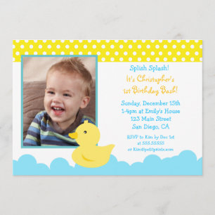 Rubber Duck Birthday Invitations Kaart
