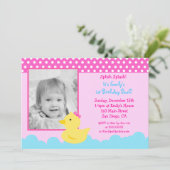 Rubber Duck Birthday Invitations Kaart (Staand voorkant)