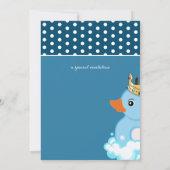 Rubber Duck (Blue) Birthday Party Invitation Kaart (Achterkant)