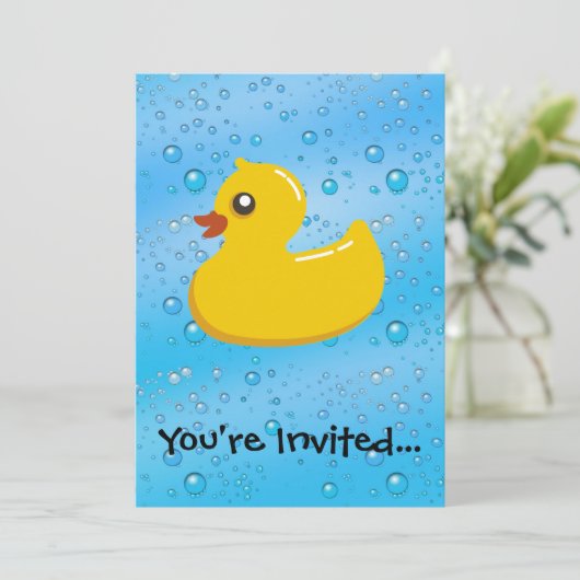 Rubber Duck Blue Bubbles Aangepaste Kinderen Kaart (Staand voorkant)