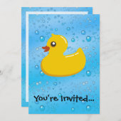 Rubber Duck Blue Bubbles Aangepaste Kinderen Kaart (Voorkant / Achterkant)