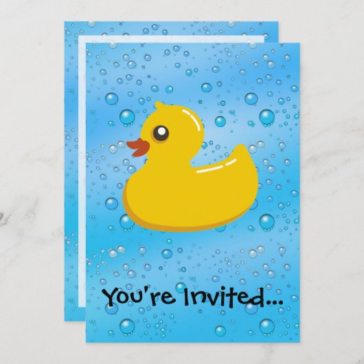 Rubber Duck Blue Bubbles Aangepaste Kinderen Kaart (Voorkant / Achterkant)