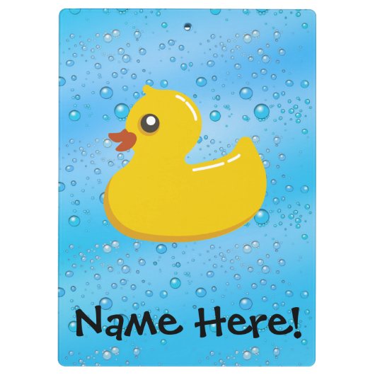 Rubber Duck Blue Bubbles Aangepaste Kinderen Klembord (Achterkant)