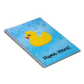 Rubber Duck Blue Bubbles Aangepaste Kinderen Notitieboek (Rechterzijde)