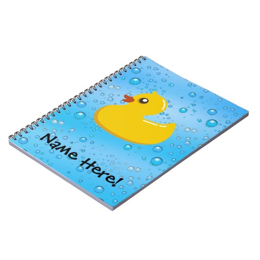 Rubber Duck Blue Bubbles Aangepaste Kinderen Notitieboek (Linkerzijde)