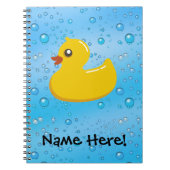 Rubber Duck Blue Bubbles Aangepaste Kinderen Notitieboek (Voorkant)