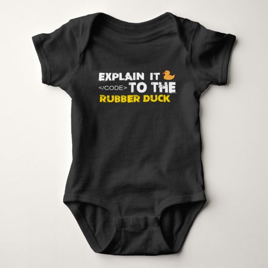 Rubber duck debugger Coder Software Engineering Romper (Voorkant)