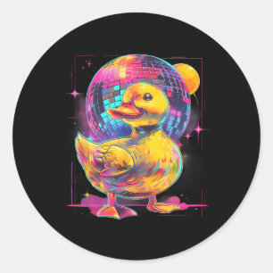 Rubber Duck Disco Muziek Dansen Rubber Duckie Disc Ronde Sticker