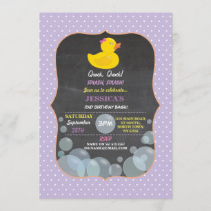 Rubber Duck Ducky Bubble Anniversaire Invitation d