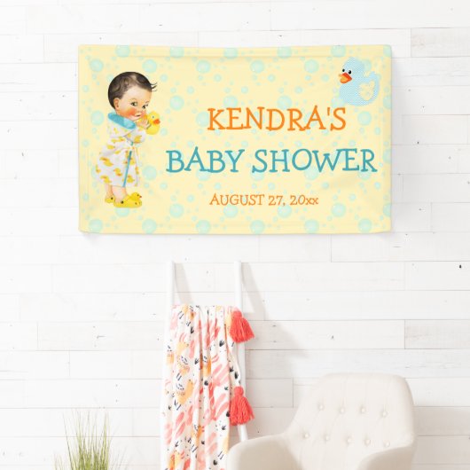 Rubber Duck Ducky Bubbles Geslacht Neutraal Geel Spandoek (Insitu)