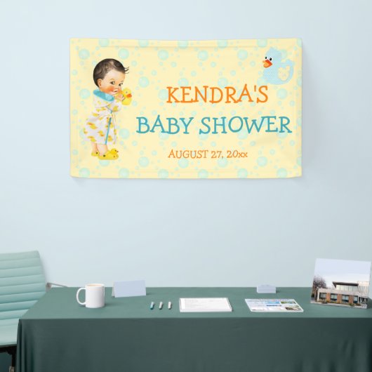 Rubber Duck Ducky Bubbles Geslacht Neutraal Geel Spandoek (Beurs)