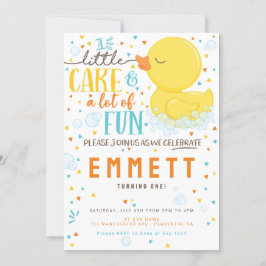 Rubber Duck Eerste verjaardag Blauwe Geel Kaart