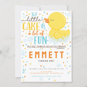 Rubber Duck Eerste verjaardag Blauwe Geel Kaart