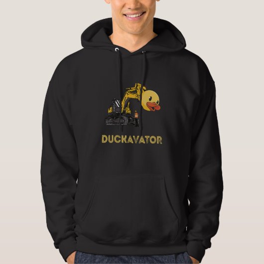 Rubber Duck Excavator Construction Site Backhoe Dr Hoodie (Voorkant)