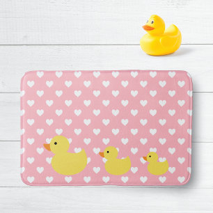 Rubber Duck Family Polka Dot Badmat