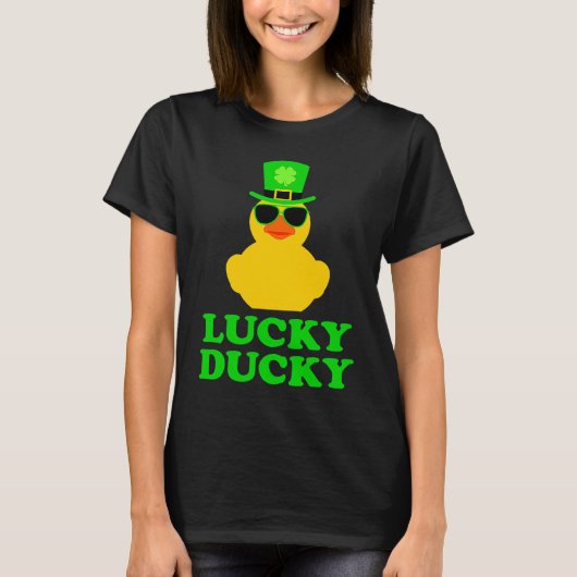 Rubber Duck Four Leaf C Leprechaun Hat St Patrick' T-shirt (Voorkant)