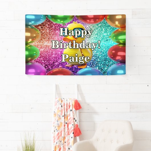 Rubber Duck Gepersonaliseerde karakter verjaardag Spandoek (Insitu)