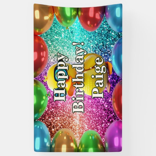 Rubber Duck Gepersonaliseerde karakter verjaardag Spandoek (Verticaal)