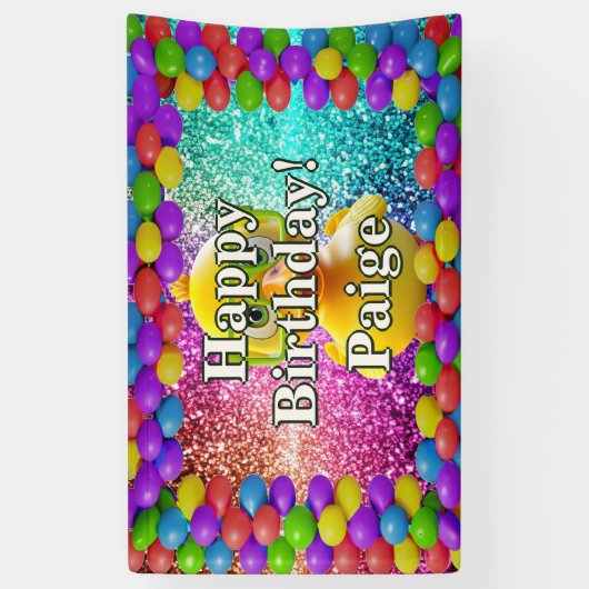 Rubber Duck Gepersonaliseerde karakter verjaardag Spandoek (Verticaal)