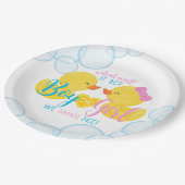 Rubber Duck Geslacht Neutraal of Onthul Partij Papieren Bordje (Gekanteld)