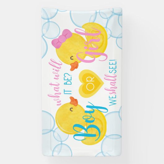 Rubber Duck Geslacht Neutraal of Onthul Partij Spandoek (Verticaal)