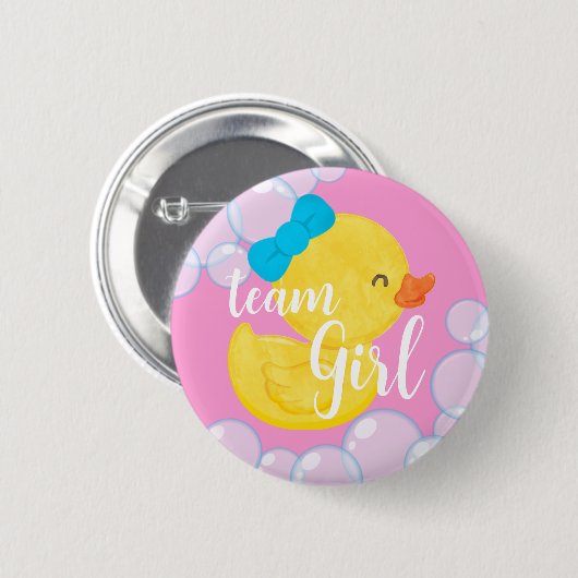 Rubber Duck Geslacht Onthullen Team Meisje Button (Voorkant /achterkant)