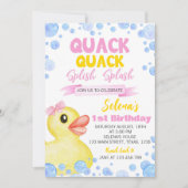 Rubber Duck Girl 1er anniversaire Invitation (Devant)