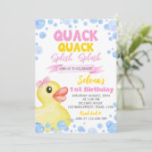Rubber Duck Girl 1er anniversaire Invitation (Debout devant)
