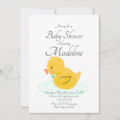 Rubber Duck Hand Drawn Baby shower Invitation Kaart (Voorkant)