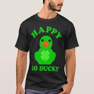 Rubber Duck Happy Go Ducky Four Leaf Clover St Pat T-shirt