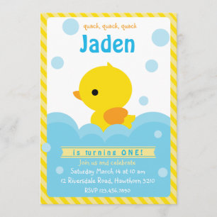 Rubber Duck Invitation / Duck Invitation Kaart