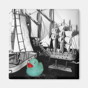 Rubber Duck Magnet "Down by the Seaside" Magneet