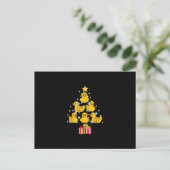 Rubber Duck met kerstboom Duckie Quack Kerstmis Aankondigingskaart (Staand voorkant)