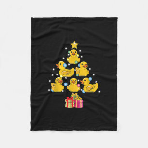 Rubber Duck met kerstboom Duckie Quack Kerstmis Fleece Deken