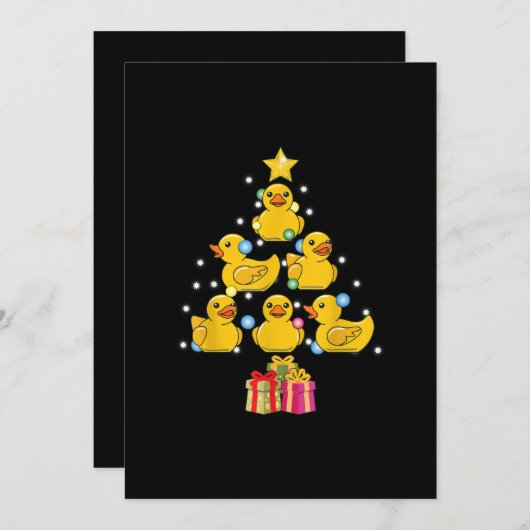 Rubber Duck met kerstboom Duckie Quack Kerstmis Kaart (Voorkant / Achterkant)