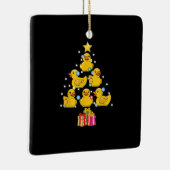 Rubber Duck met kerstboom Duckie Quack Kerstmis Keramisch Ornament (Rechts)
