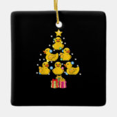 Rubber Duck met kerstboom Duckie Quack Kerstmis Keramisch Ornament (Voorkant)