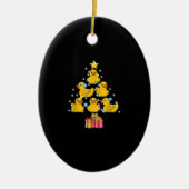 Rubber Duck met kerstboom Duckie Quack Kerstmis Keramisch Ornament (Voorkant)