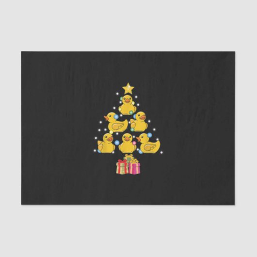 Rubber Duck met kerstboom Duckie Quack Kerstmis Tissuepapier (Voorkant)