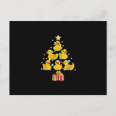 Rubber Duck met kerstboom Duckie Quack Kerstmis Uitnodiging Briefkaart (Voorkant)