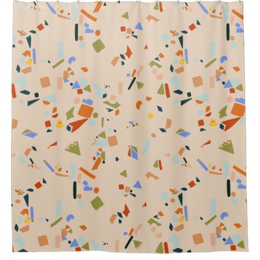 Rubber Duck Modern Terrazzo Douchegordijn (Voorkant)
