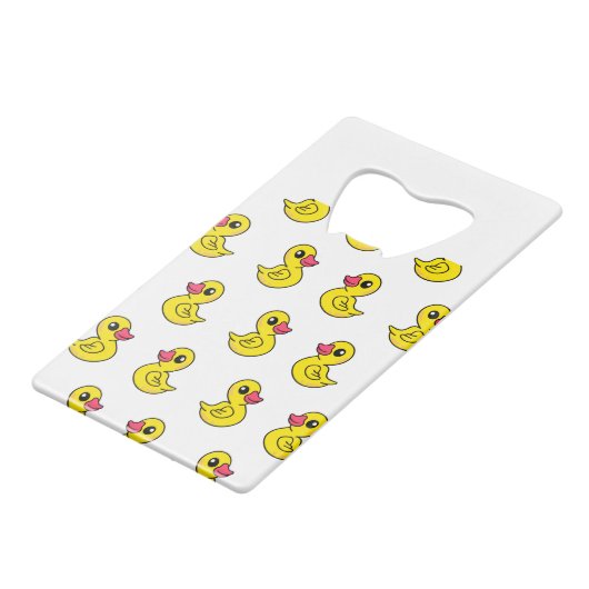 Rubber Duck Pattern Kredietkaart Flessenopener (Voorkant Gekanteld)