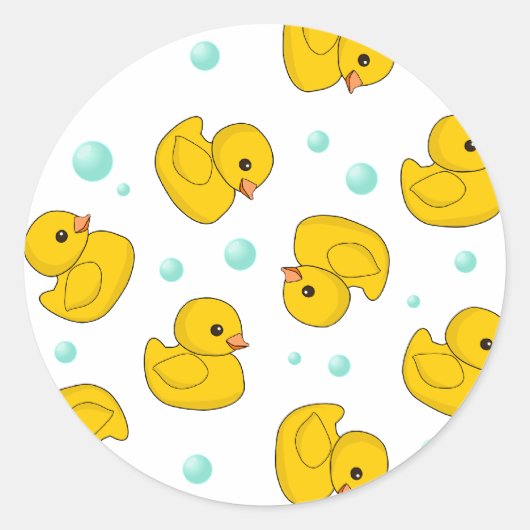 Rubber Duck Pattern Ronde Sticker (Voorkant)
