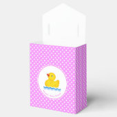 Rubber Duck Pink and White Polka Dot Baby shower Bedankdoosjes (Geopend)