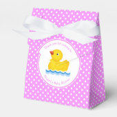 Rubber Duck Pink and White Polka Dot Baby shower Bedankdoosjes (Voorkant Zijde)