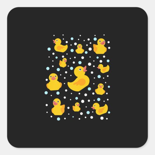 Rubber Duck Print Vierkante Sticker (Voorkant)