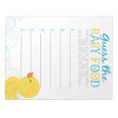 Rubber Duck Raad De Baby Food Game Antwoordenpakke Notitieblok (Voorkant)